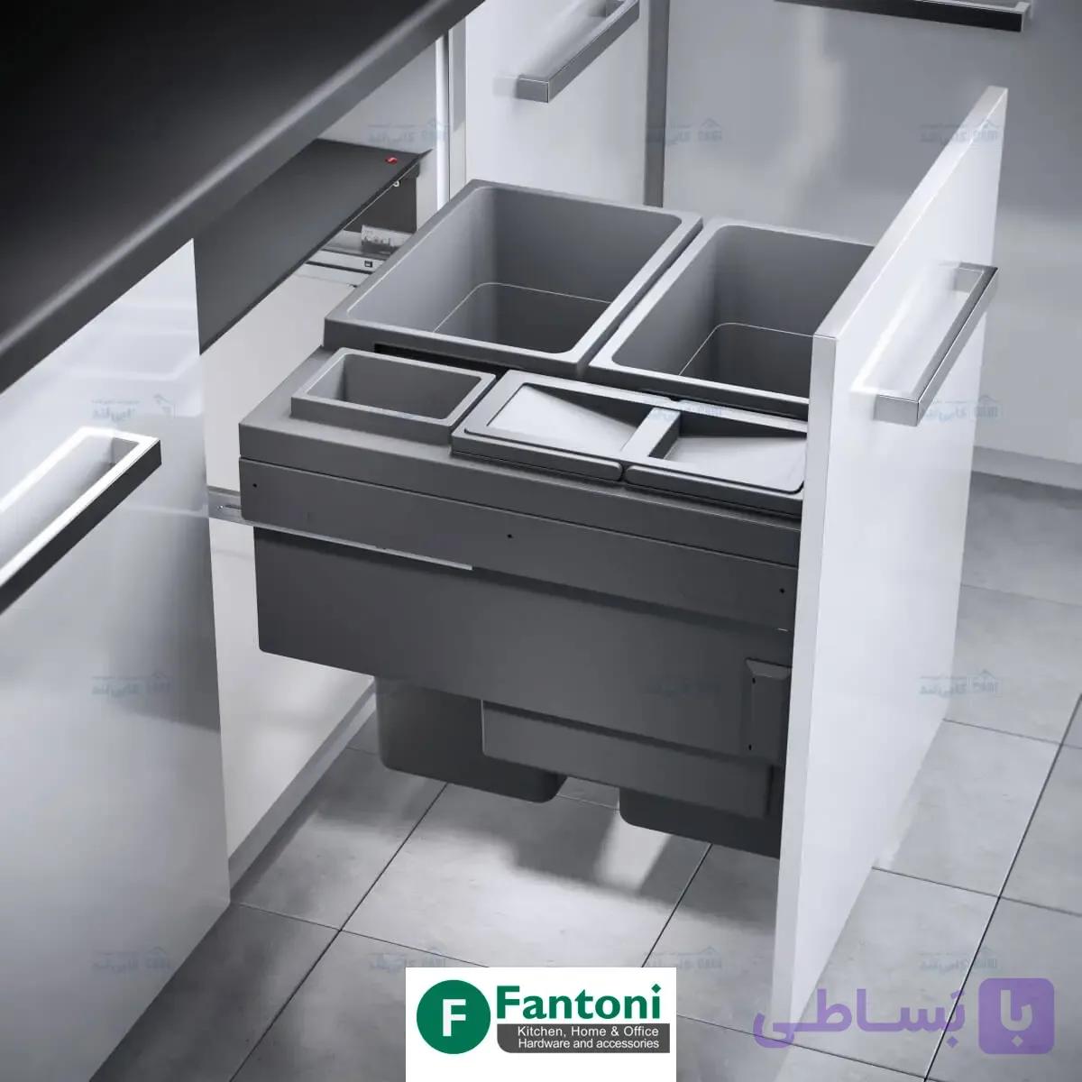 سطل چند منظوره توکار متصل به بدنه هایلو کد 361961 مدل یوروکارگو اس سی جهت یونیت عرض 600mm فانتونی Q260 — تصویر 1