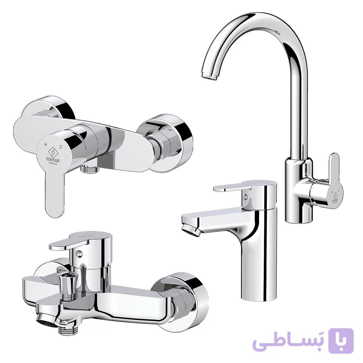 ست کامل شیرآلات اهرمی کاویان مدل گلسا — تصویر 1