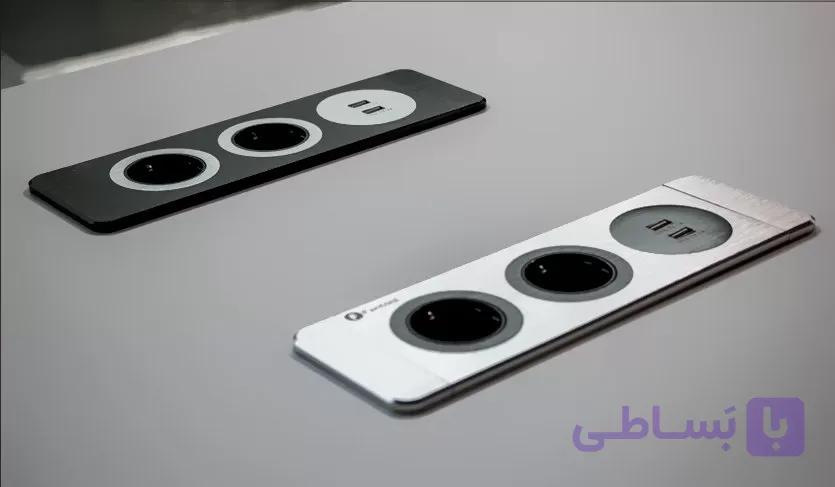 پریز برق روکار با درپوش مگنتی مشکی فانتونی N327 — تصویر 1