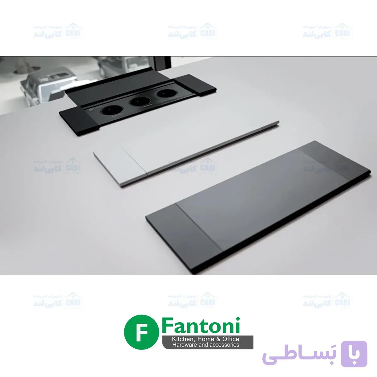 پریز برق مدل آمریکن با درب فلپ رنگ نوک مدادی فانتونی N403 — تصویر 1