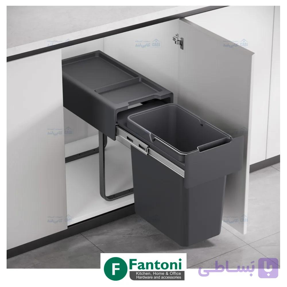 سطل چند منظوره توکار متصل به کف تک سطلی Fantoni جهت یونیت عرض 300mm فانتونی Q430 — تصویر 1