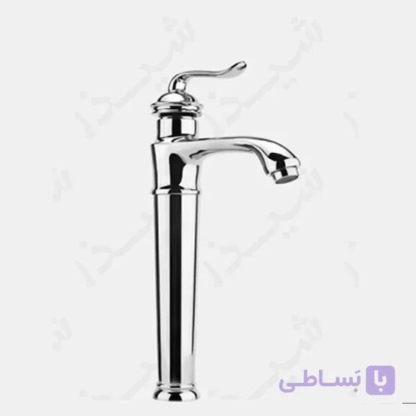 روشویی پایه بلند شیذر مدل مینیاتور سفید طلایی — تصویر 1