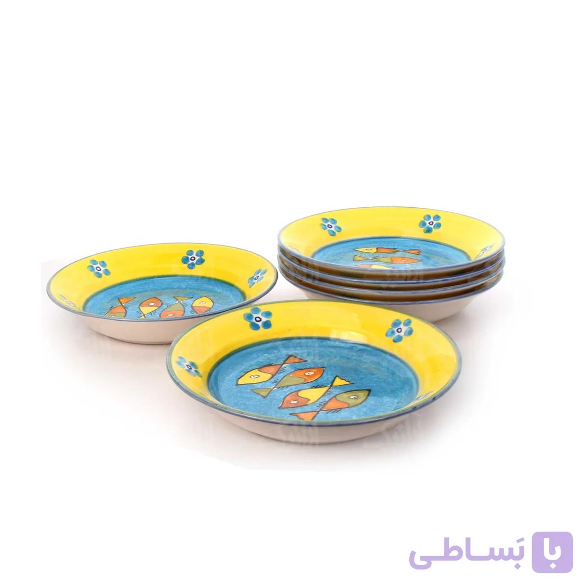 بشقاب میوه خوری آرانیک مدل ماهی – بسته 6 عددی — تصویر 1