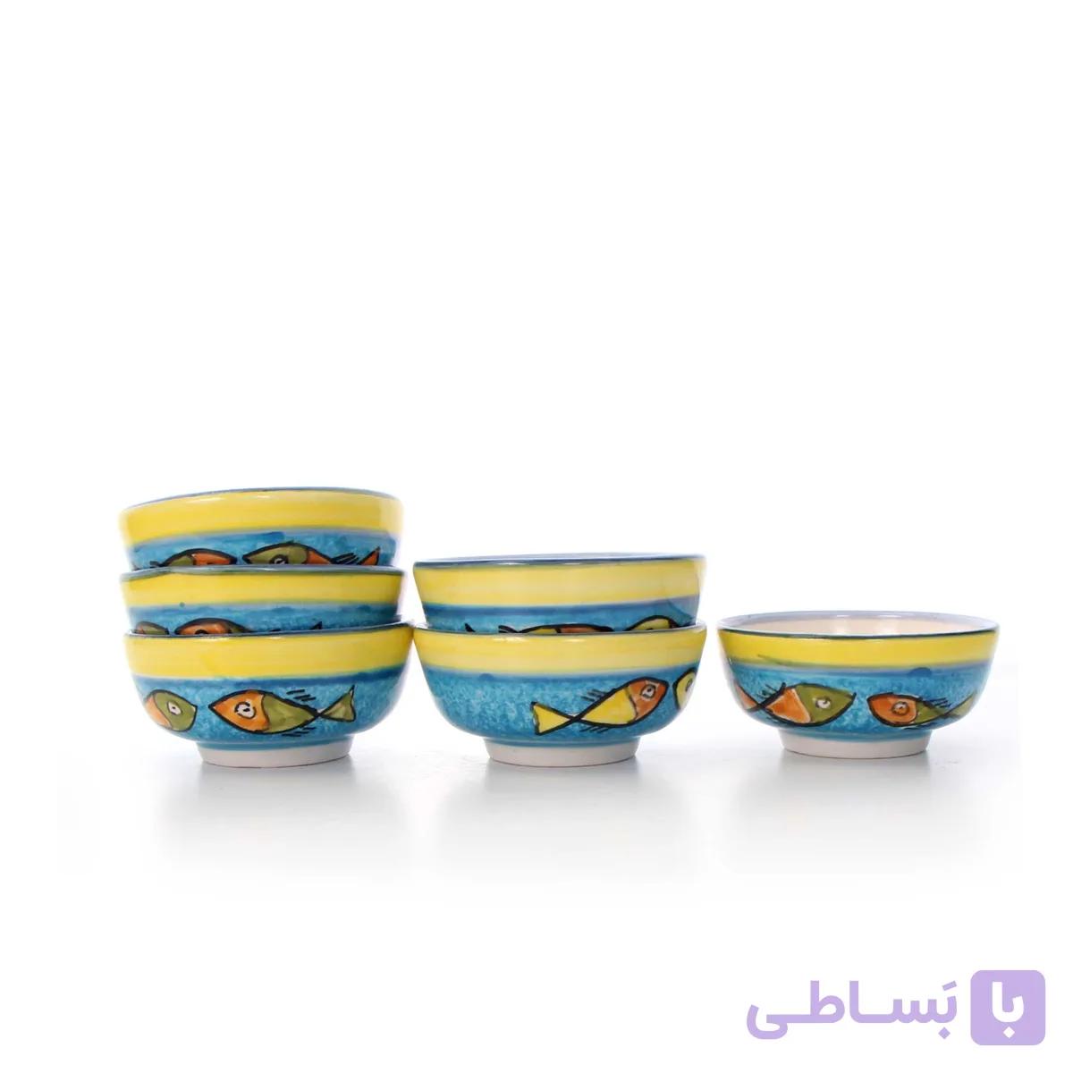 کاسه سفالی عسل خوری آرانیک مدل ماهی — تصویر 1