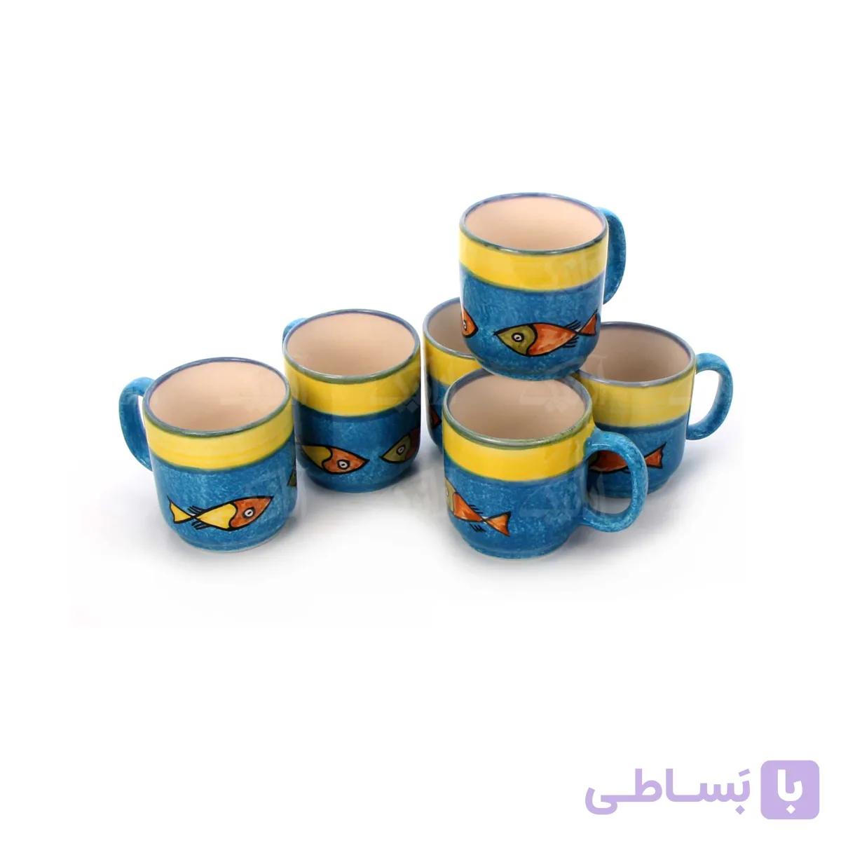 لیوان سرامیکی آرانیک مدل ماهی ـ بسته 6 عددی — تصویر 1