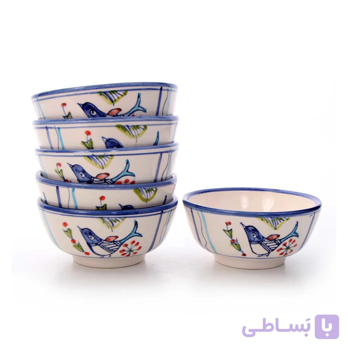 کاسه ماست خوری آرانیک‎ ‎‎طرح‎ ‎پرند خوشبختی- مجموعه 6 عددی — تصویر 1