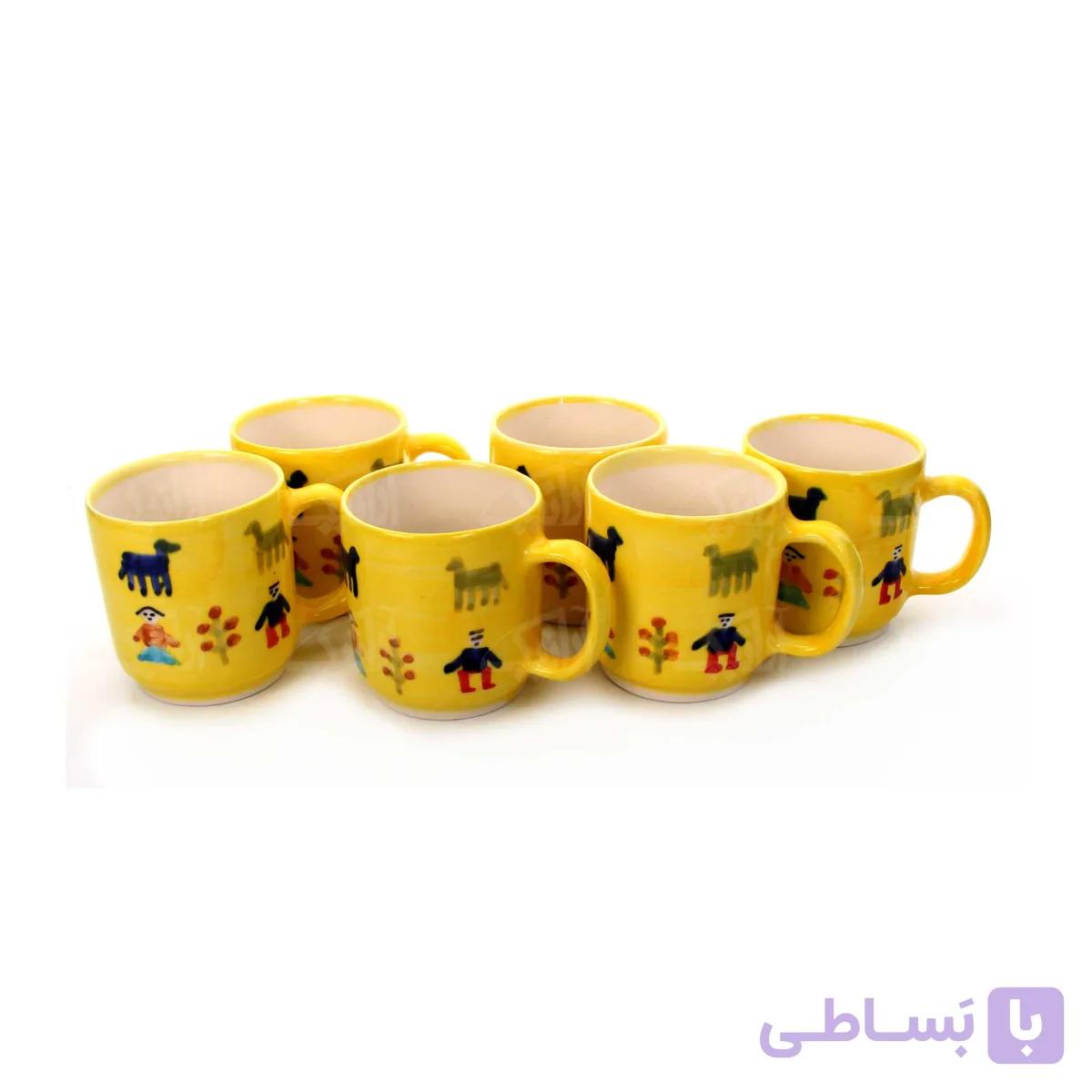 لیوان سرامیکی آرانیک مدل گبه – نارنجی- بسته 6 عددی — تصویر 1