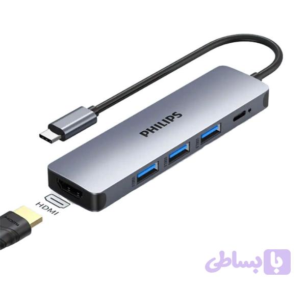 هاب Type-C فیلیپس مدل SWR1607R/93 | مبدل USB-C Philips — تصویر 1