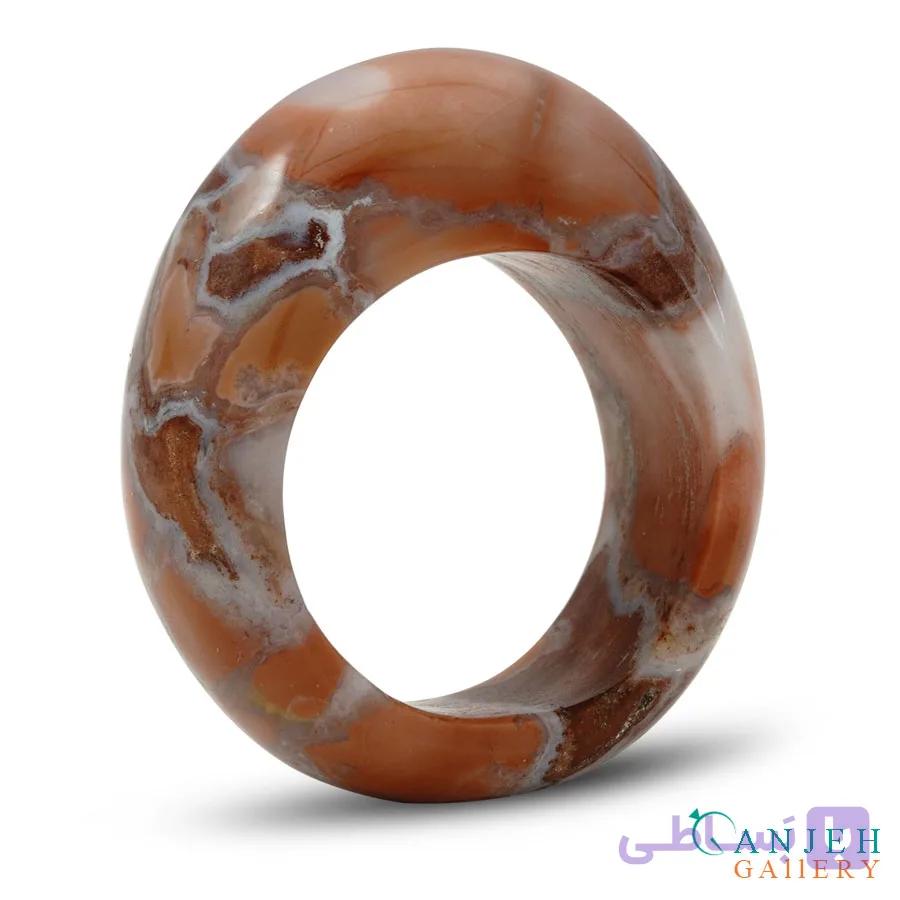 انگشتر سنگی اصل عقیق جاسپر کد N3005 — تصویر 1