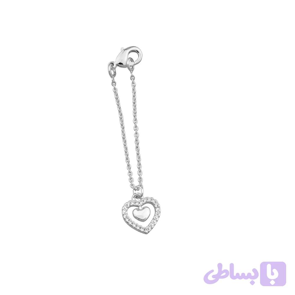 آویز ساعت کوپر زنانه طرح قلب در دورنگ طلایی و نقره ای — تصویر 1