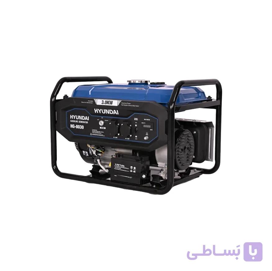 موتور برق بنزینی هیوندای HG-8030 با توان ۳ کیلووات و استارت الکتریک