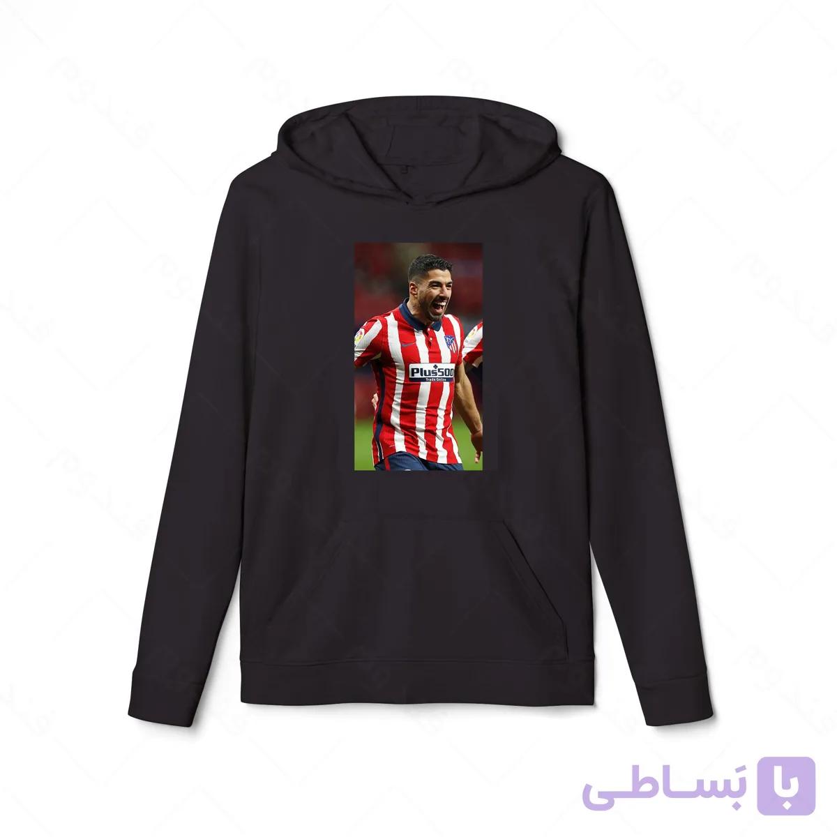 هودی سیاه طرح سوارز کد 033 — تصویر 1