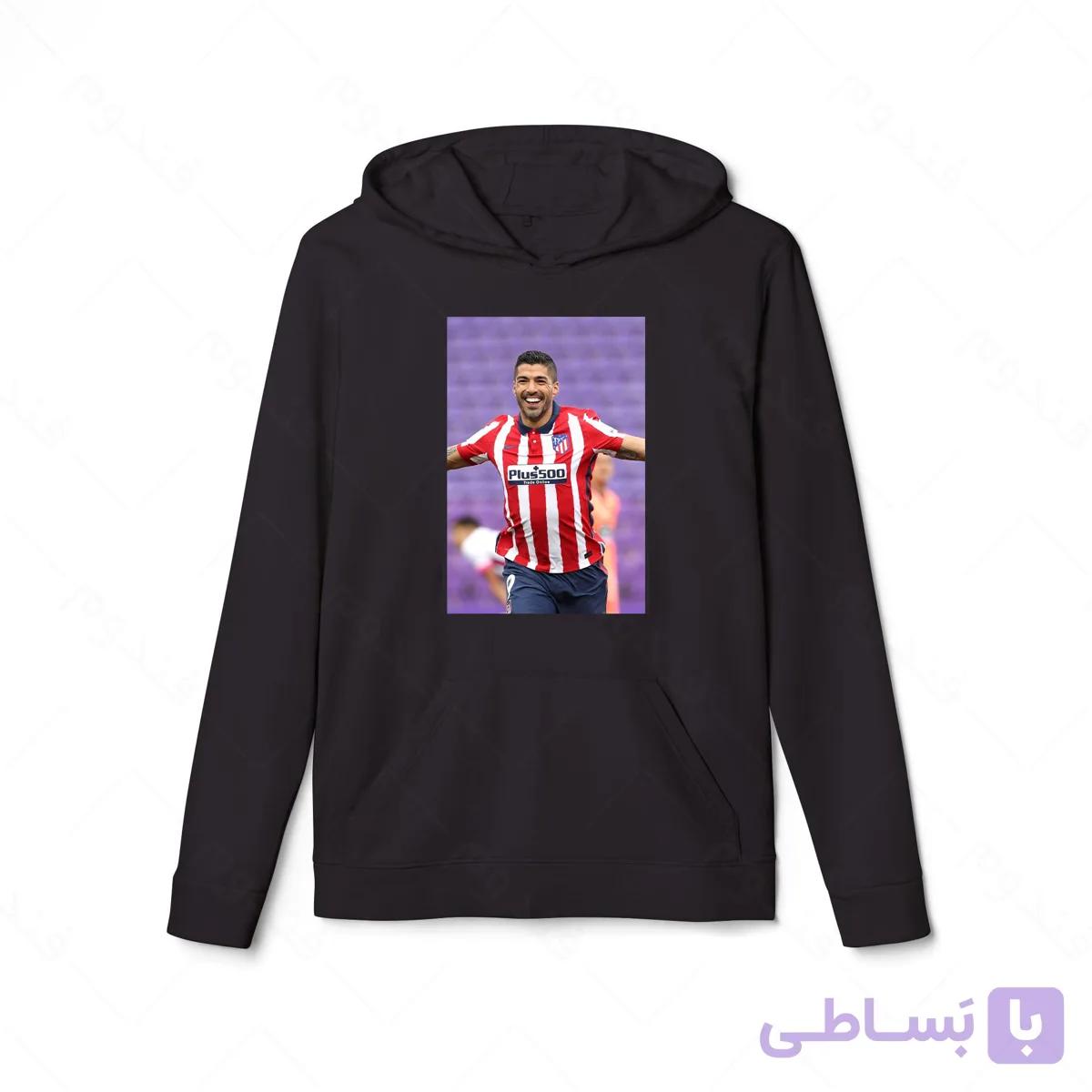 هودی سیاه طرح سوارز کد 026 — تصویر 1