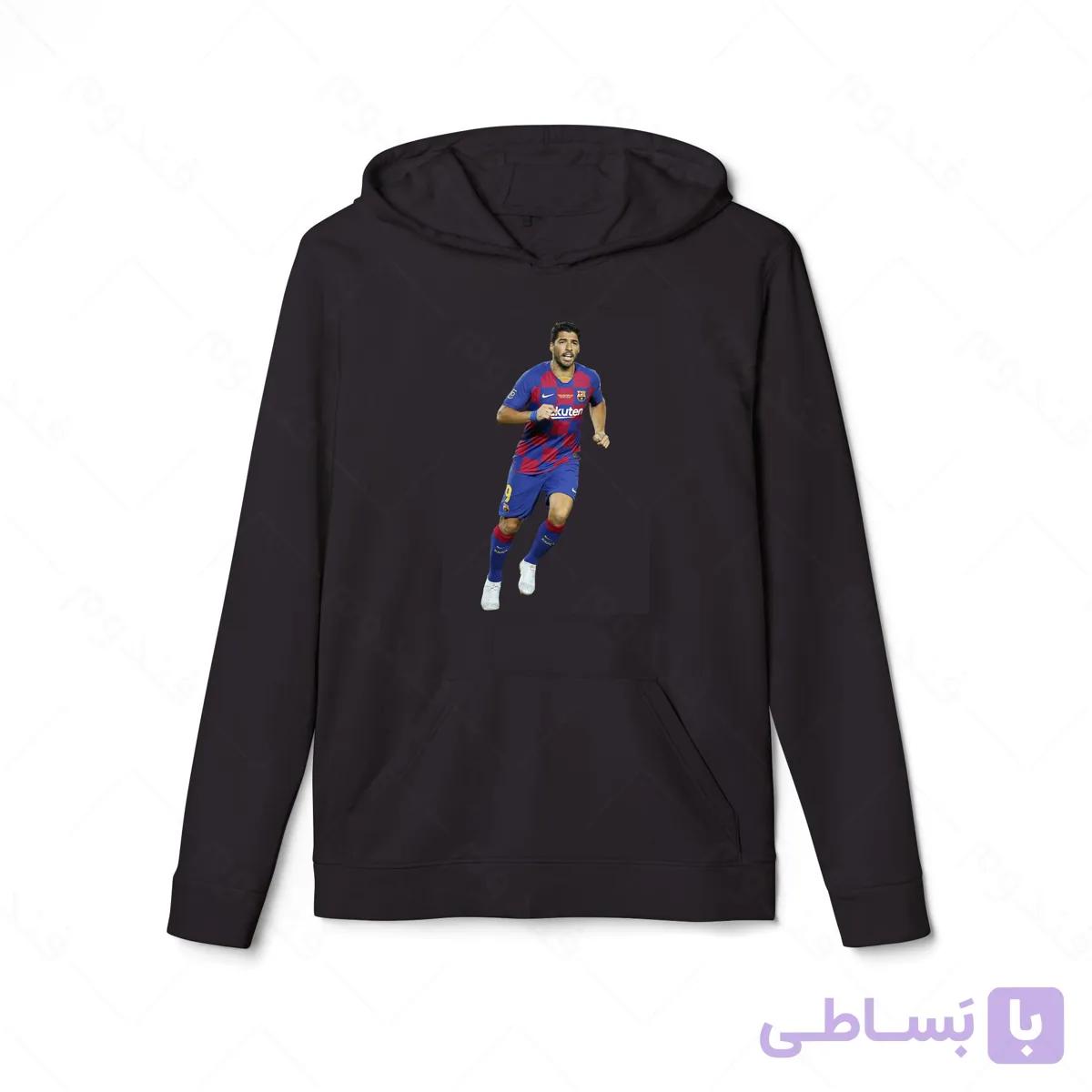 هودی سیاه طرح سوارز کد 035 — تصویر 1