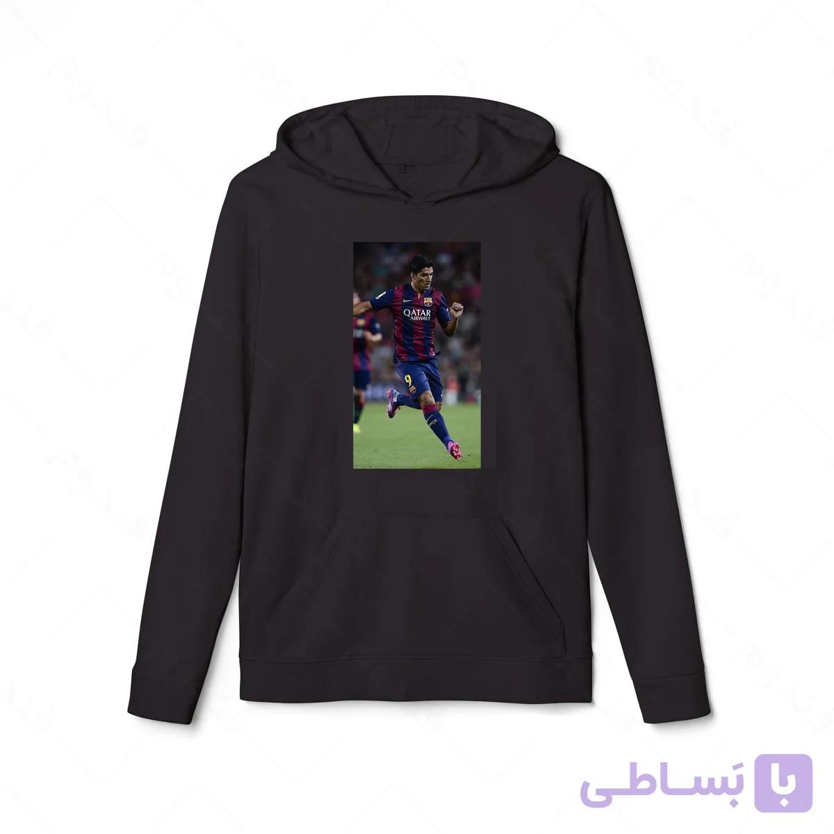 هودی سیاه طرح سوارز کد 028 — تصویر 1