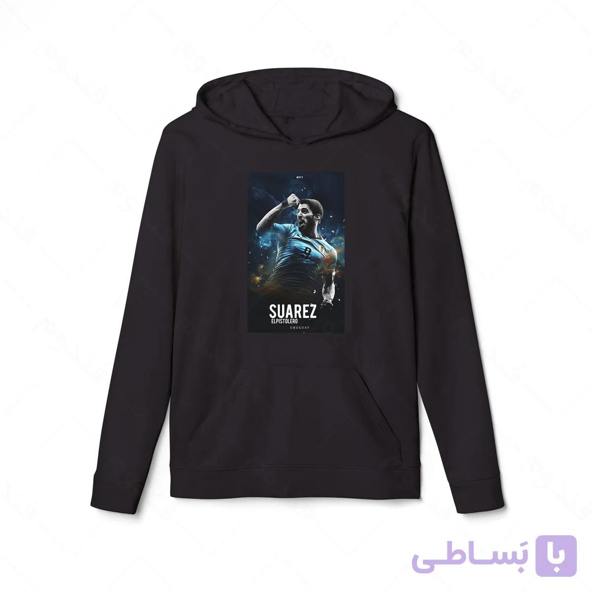 هودی سیاه طرح سوارز کد 038 — تصویر 1