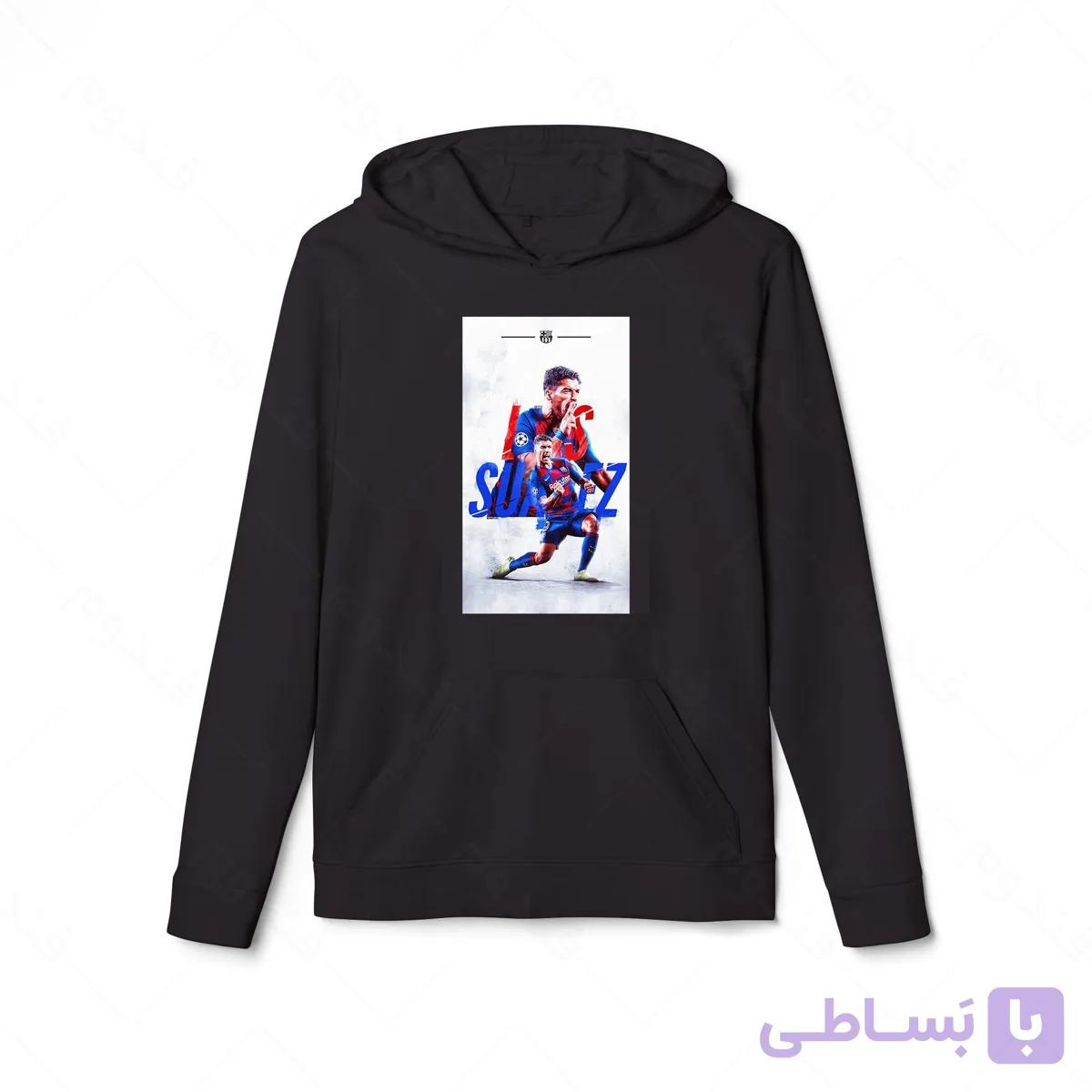 هودی سیاه طرح سوارز کد 032 — تصویر 1