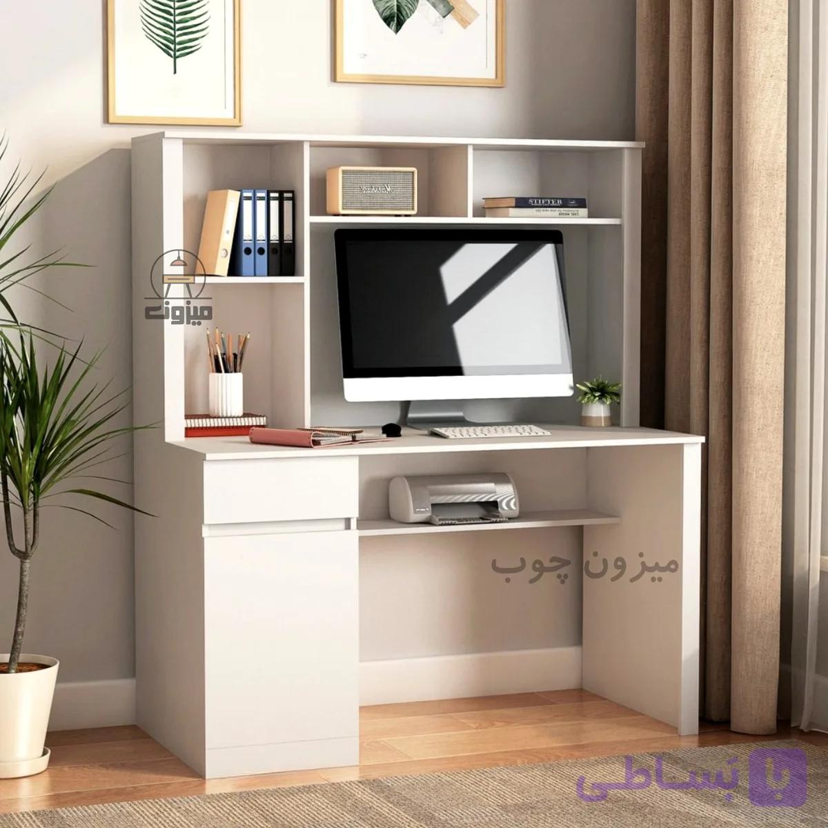 میز تحریر مدل تهمینه دو میزون چوب — تصویر 1