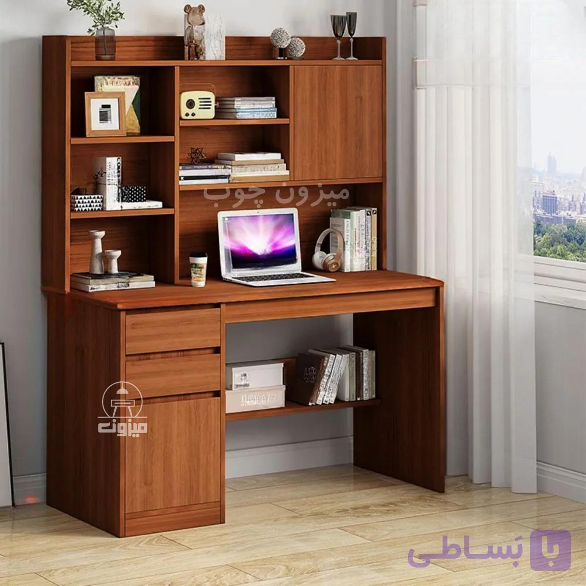 میز تحریر مدل دلارا دو میزون چوب — تصویر 1