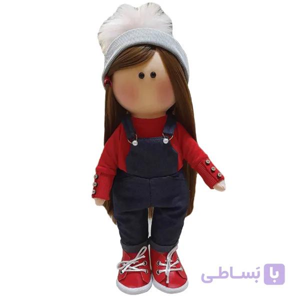 عروسک طرح روسی مدل دختر شلوار پیشبندی کد dg-0010 ارتفاع 30 سانتی متر