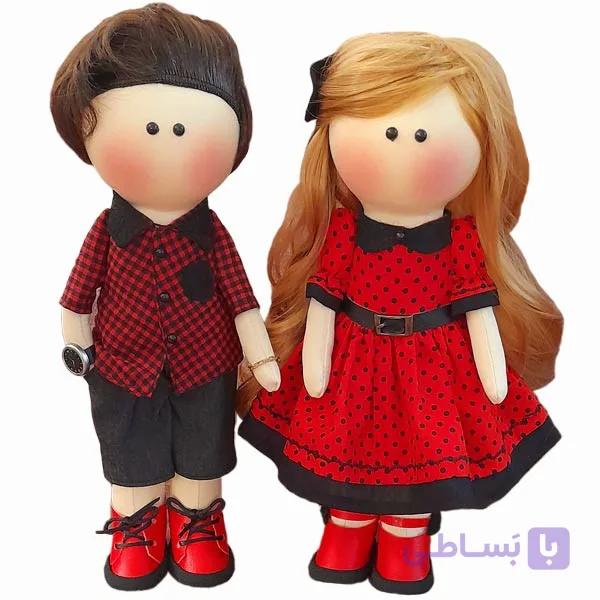 عروسک روسی طرح دختر و پسر ارتفاع ۳۰ سانتیمتر مجموعه 2 عددی