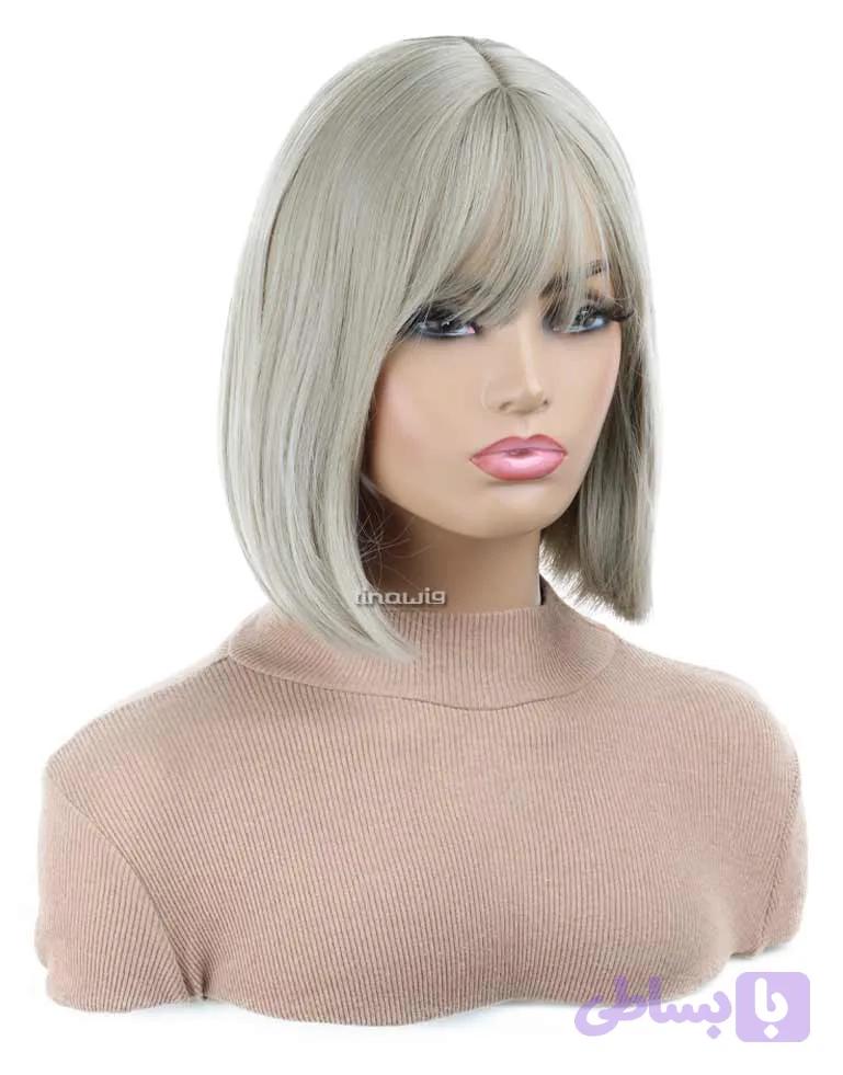 کلاه گیس زنانه کدTbangs35-smokyblonde با موی مصنوعی رنگ بلوند دودی — تصویر 1