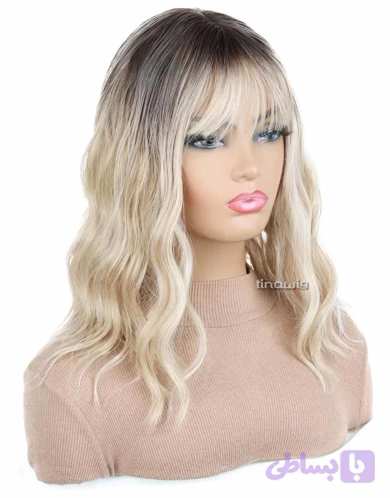 کلاه گیس زنانه کد-CHLOE50-8TT613H15 با موی مصنوعی رنگ آمبره مدل کلوئه — تصویر 1
