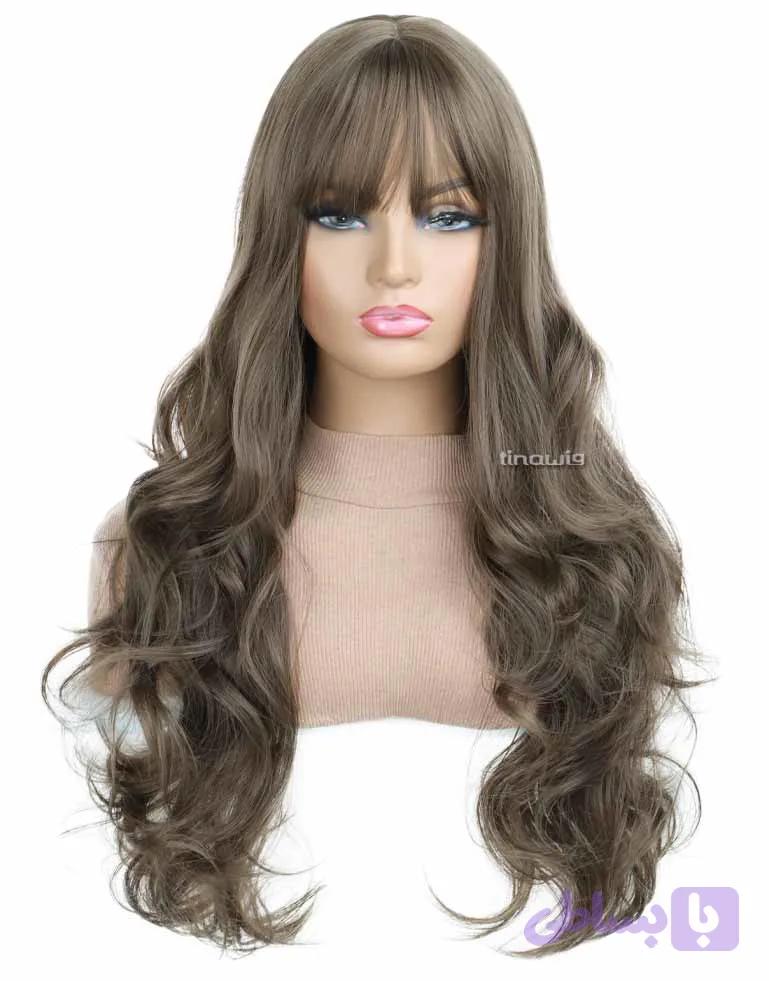 کلاه گیس زنانه کدCANDY80-818 با موی مصنوعی رنگ خاکی مدل کندی — تصویر 1