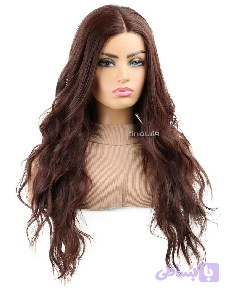 کلاه گیس زنانه کدMEDUSA80-8B با موی مصنوعی رنگ ماهگونی مدل مدوسا — تصویر 1