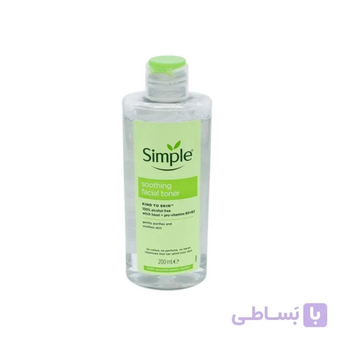 تونر صورت سیمپل Simple مدل Soothing Facial Toner | آبرسان و تسکین‌دهنده | مناسب پوست حساس 5117