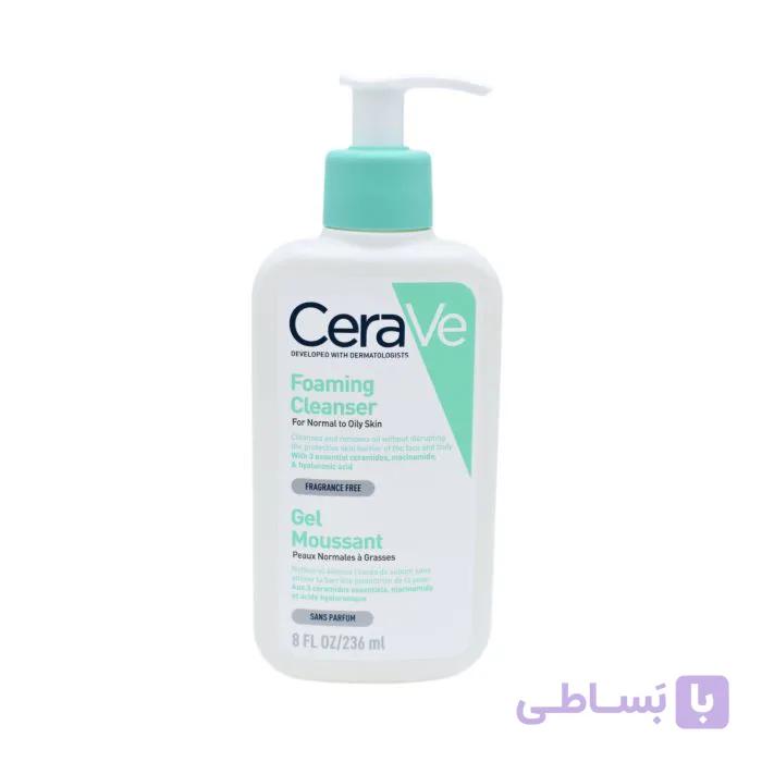 ژل شستشوی صورت سراوی CeraVe مدل Foaming Cleanser | پاک‌کننده و کنترل چربی | مناسب پوست نرمال تا چرب 5111
