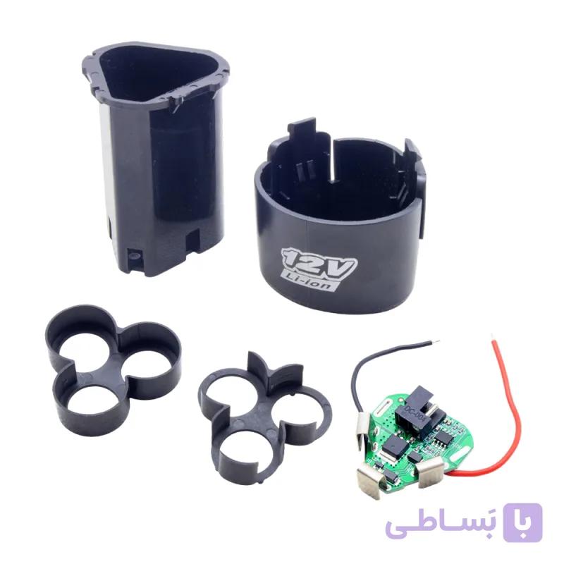 قاب باتری دریل شارژی 12 ولت 3 سلولی به همراه برد BMS 30A مدل B-Type