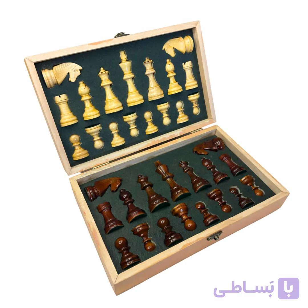 مهره شطرنج چوبی 34 عددی فدراسیونی – مدل فرانسوی — تصویر 1