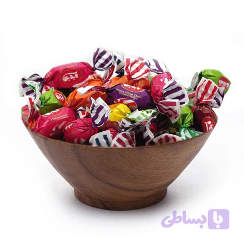 شکلات تافی دورنگ میوه ای