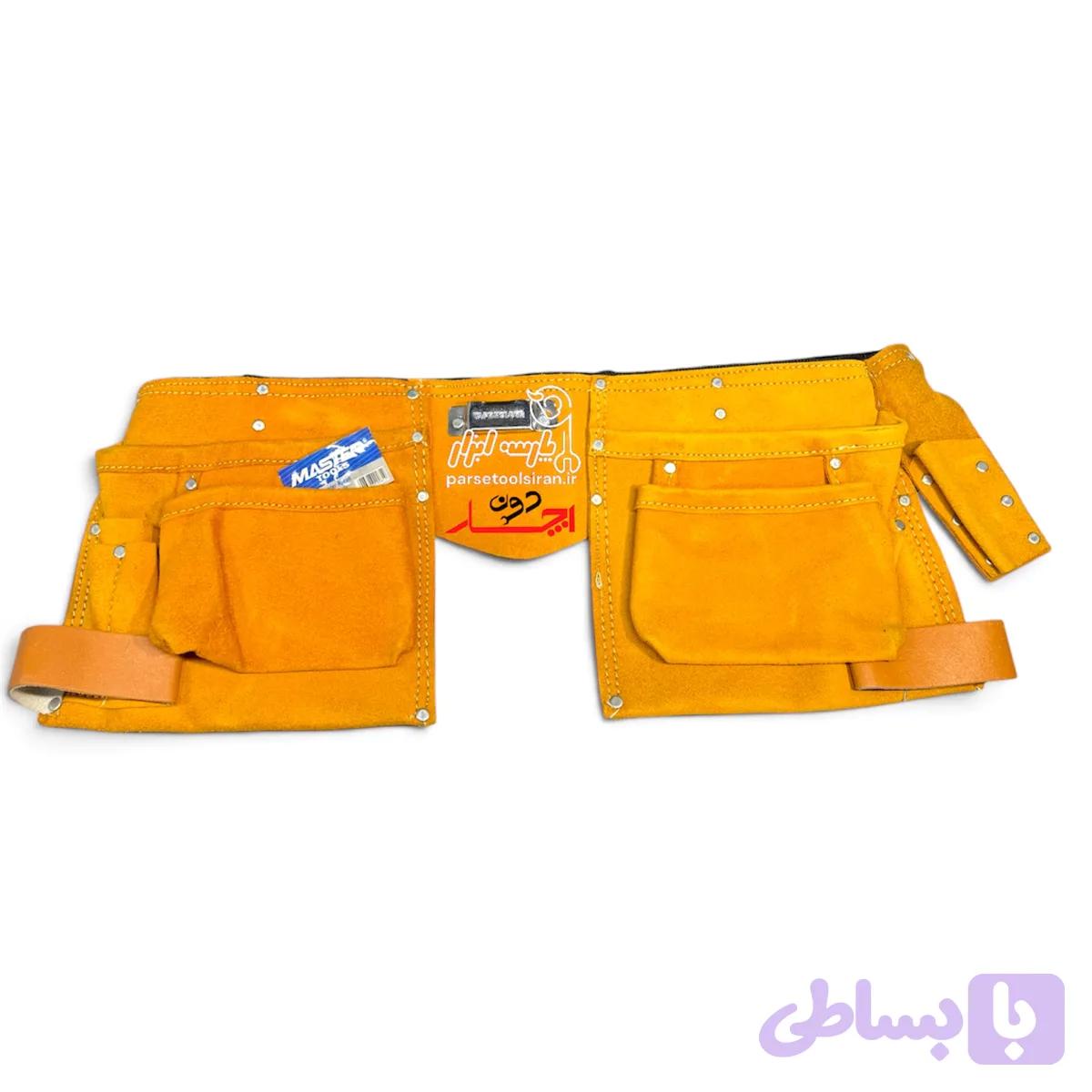 کیف ابزار کمری 10 جیب حرفه ای چرمی مستر تولز(MASTER) — تصویر 1