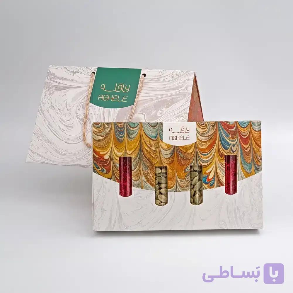 پک زعفران کادویی سوپر نگین 4 گرمی به همراه هل (کد 320) — تصویر 1