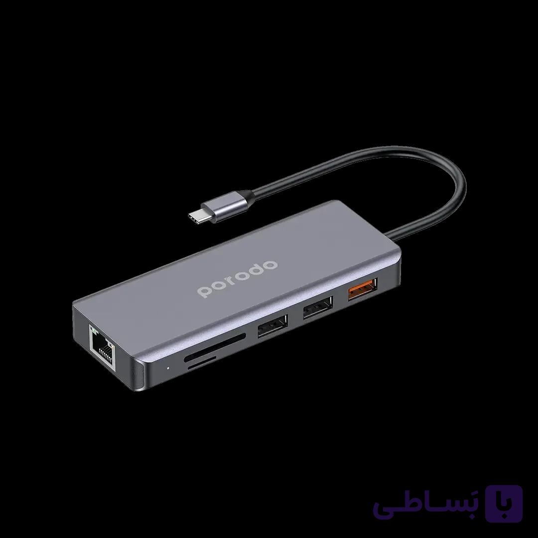 هاب 9 پورت USB-C پرودو مدل Porodo PD-91CHB — تصویر 1