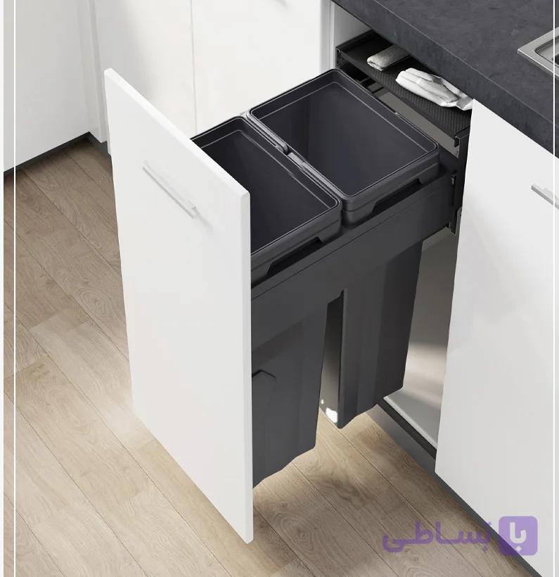 سطل زباله کابینت دوقلو ملونی مدل 9018 (سری Max Bin) — تصویر 1