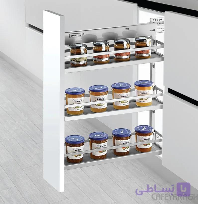 جای بطری و ادویه 2 طبقه ریل پهلو آرامبند مدل WB2348 — تصویر 1
