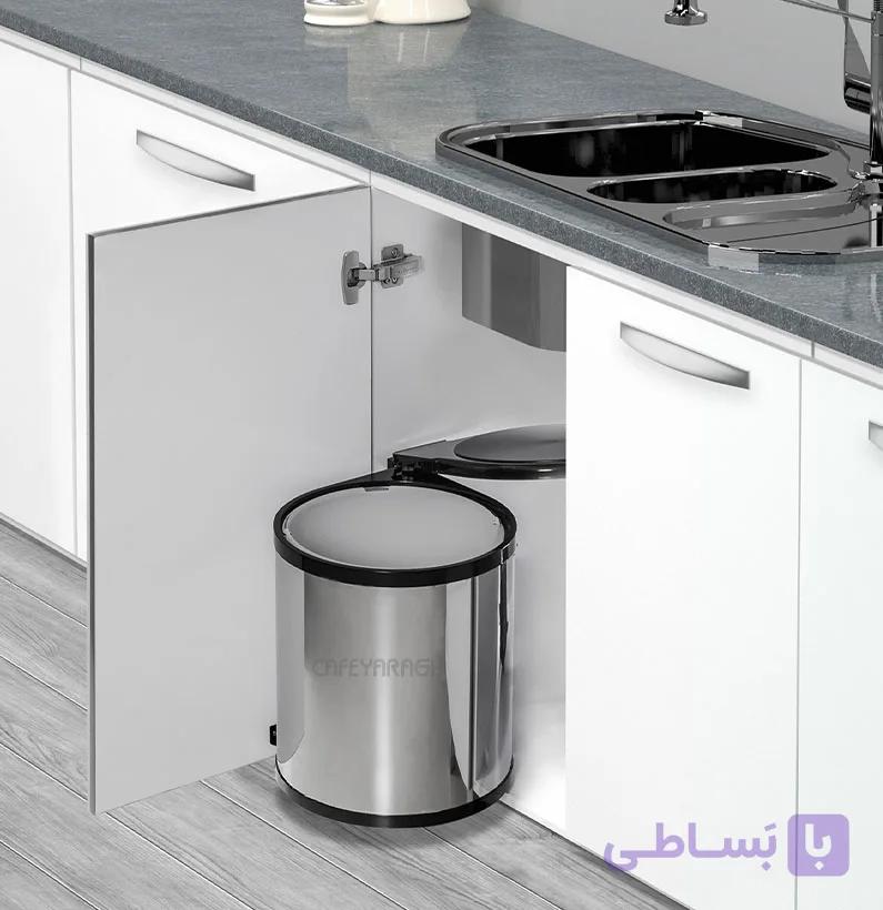 سطل زباله استیل ملونی مدل 9130 — تصویر 1