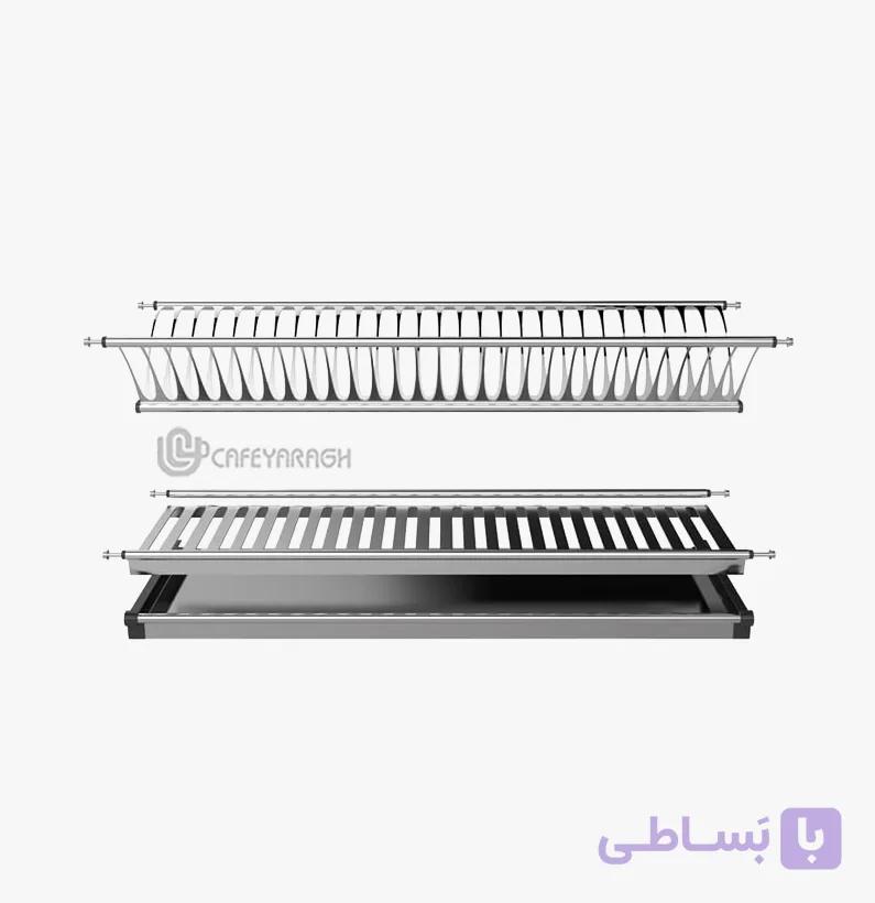 آبچکان دو طبقه داخل کابینت ام دی اف تمام استیل ملونی 9108 — تصویر 1