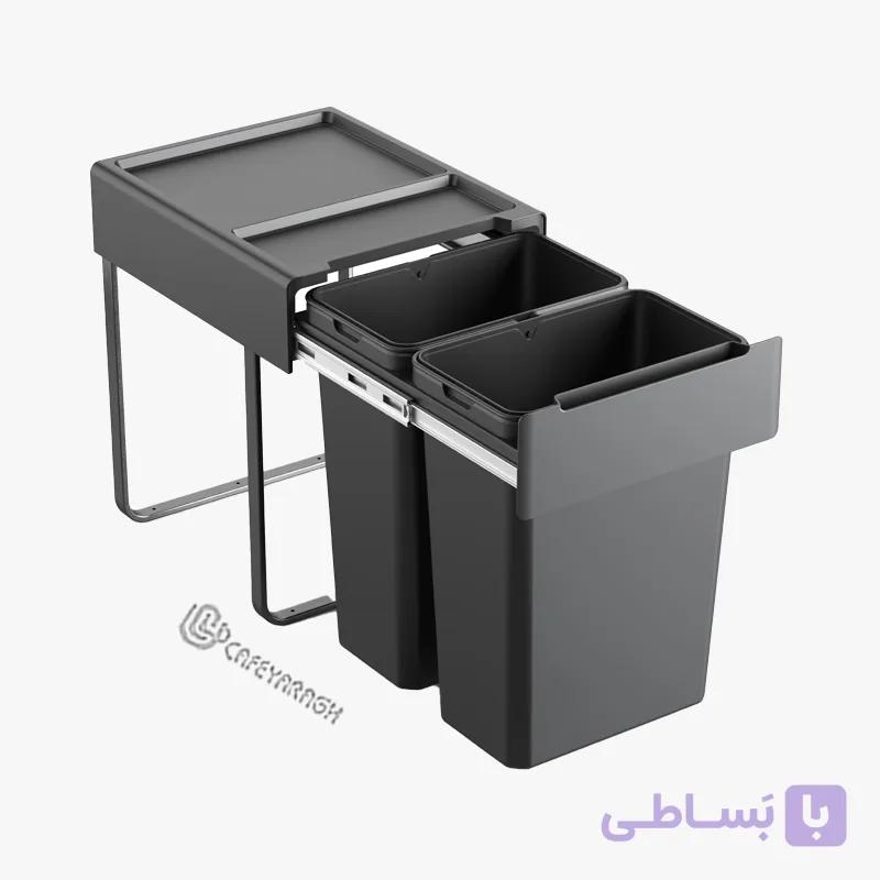 سطل زباله دوقلو آرامبند ملونی مدل 9212