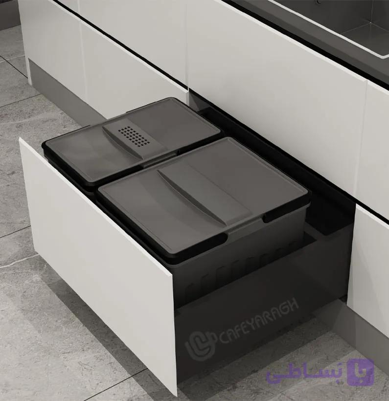 سطل زباله دو قلو Easy Fit ملونی مدل 9036