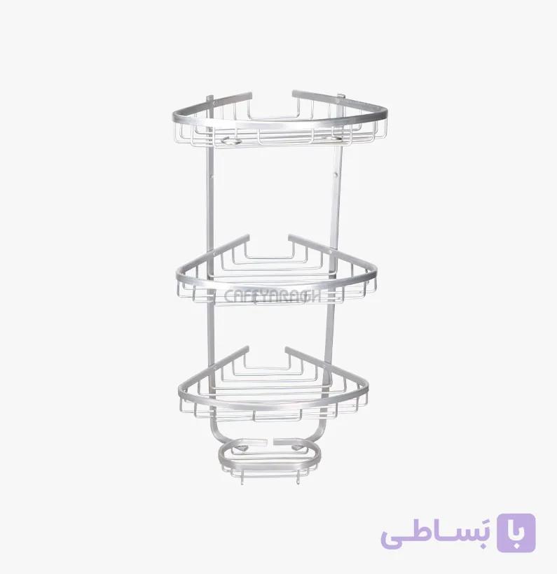 سبد کنج حمام دو طبقه آلومینیوم — تصویر 1