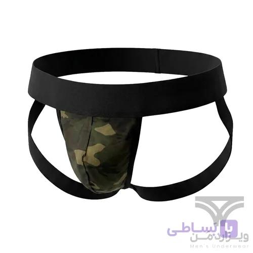 شورت مردانه فانتزی جاک استرپ Jockstrap اورجینال وارداتی برند Tommy dooyao بکلس رنگین کمانی — تصویر 1