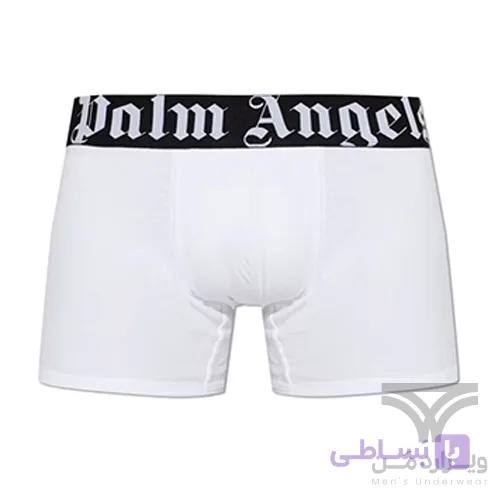 شورت مردانه باکسر بریف اورجینال وارداتی برند Palm Angels سفید کش مشکی 5 سانتی — تصویر 1