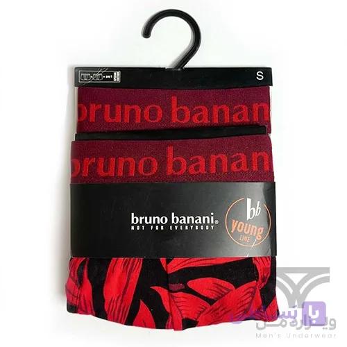 پک 2 تایی شورت مردانه باکسر بریف Bruno Banani آلمان اورجینال وارداتی طرح برگ قرمز زرشکی — تصویر 1
