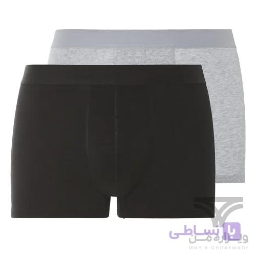 پک 2 تایی شورت مردانه پادار اورجینال لیورجی Livergy آلمان وارداتی طوسی مشکی — تصویر 1
