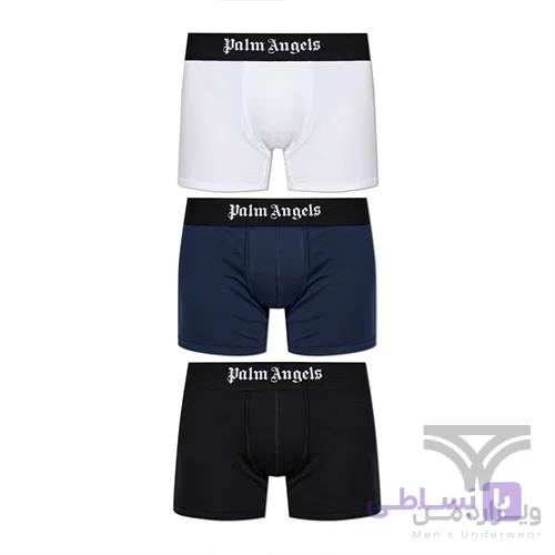 شورت مردانه باکسر بریف اورجینال وارداتی برند Palm Angels مشکی — تصویر 1