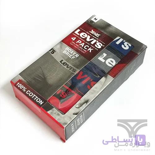 پک 4 تایی شورت مردانه باکسر بریف میکروفایبر اورجینال وارداتی برند لیوایز Levi’s آمریکا کش 4 سانتی رنگبندی رندوم — تصویر 1